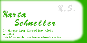marta schneller business card